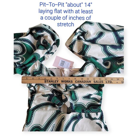 Revolve Alexis Iana Printed Puff Sleeve Dress Dress in Maldive Green size S NWT - Picture 14 of 15